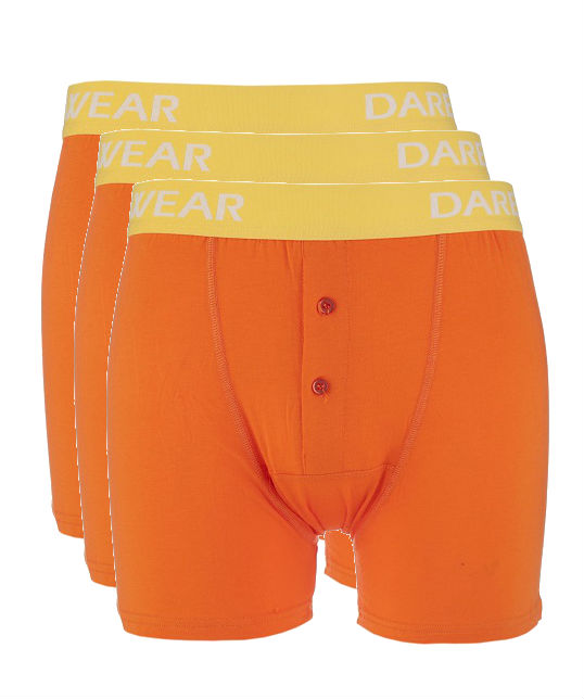 Heren 3 st bamboe Boxer Oranje